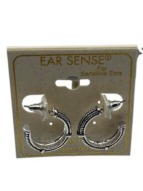 Ear Sense Earrings Hypoallergenic Silver-Tone Hoops For Sensitive Ears Nickel-Fr